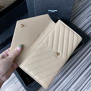 YSL | Large Flap Beige Wallet - 372264 - 19 x 11 x 3 cm - 3