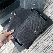 YSL | Large Flap Black Wallet Silver - 372264 - 19 x 11 x 3 cm - 5