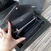 YSL | Large Flap Black Wallet Silver - 372264 - 19 x 11 x 3 cm - 4
