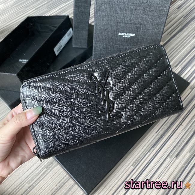 YSL | Zip Around Wallet Black- 358094 - 19 x 9 cm - 1