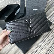 YSL | Zip Around Wallet Black- 358094 - 19 x 9 cm - 1