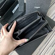 YSL | Zip Around Wallet Black- 358094 - 19 x 9 cm - 6