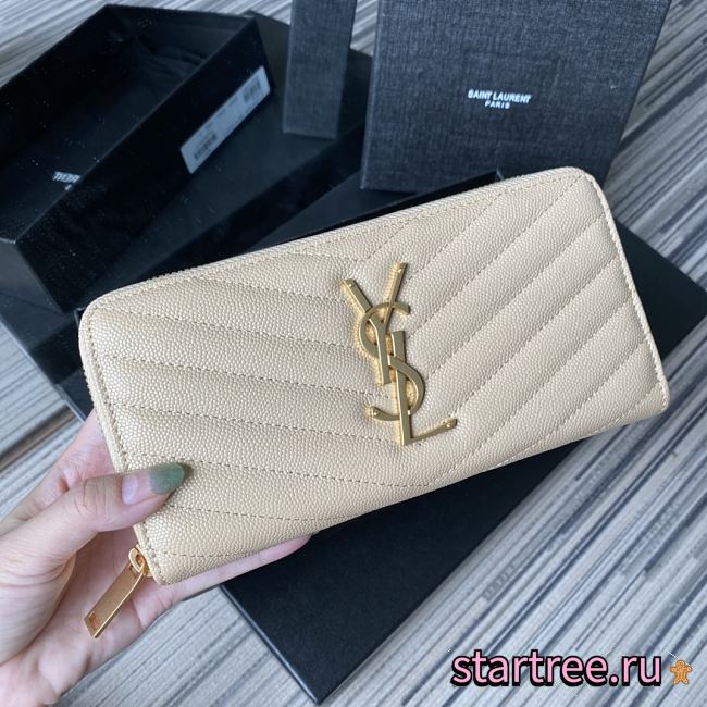 YSL | Zip Around Wallet Beige - 358094 - 19 x 9 cm - 1