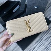 YSL | Zip Around Wallet Beige - 358094 - 19 x 9 cm - 1