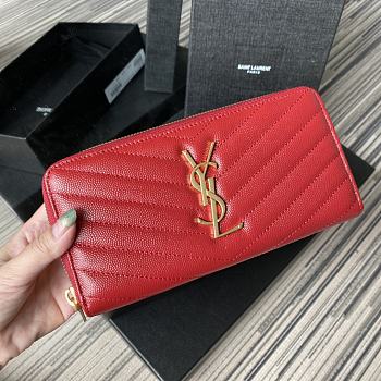 YSL | Zip Around Wallet Red - 358094 - 19 x 9 cm