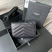 YSL | Small Envelope Black Wallet in Grain - 414404 - 13.5 x 9.5 x 3 cm - 2