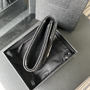 YSL | Small Envelope Black Wallet in Grain Silver - 414404 - 13.5 x 9.5 x 3 cm - 6