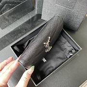 YSL | Small Envelope Black Wallet in Grain Silver - 414404 - 13.5 x 9.5 x 3 cm - 4