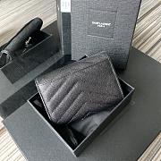 YSL | Small Envelope Black Wallet in Grain Silver - 414404 - 13.5 x 9.5 x 3 cm - 2