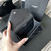 YSL | Small Envelope Black Wallet in Grain Silver - 414404 - 13.5 x 9.5 x 3 cm - 3