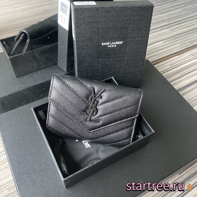 YSL | Small Envelope Wallet Black in Grain - 414404 - 13.5 x 9.5 x 3 cm - 1