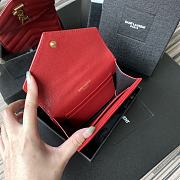 YSL | Small Envelope Wallet Red in Grain - 414404 - 13.5 x 9.5 x 3 cm - 5