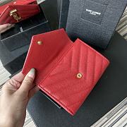 YSL | Small Envelope Wallet Red in Grain - 414404 - 13.5 x 9.5 x 3 cm - 3