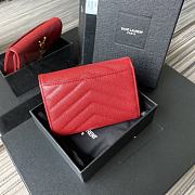 YSL | Small Envelope Wallet Red in Grain - 414404 - 13.5 x 9.5 x 3 cm - 2