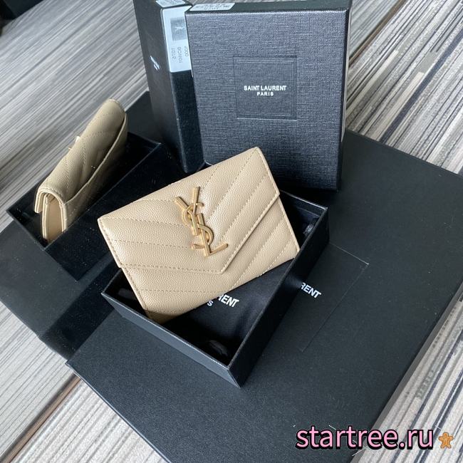 YSL | Small Envelope Wallet Beige in Grain - 414404 - 13.5 x 9.5 x 3 cm - 1