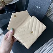YSL | Small Envelope Wallet Beige in Grain - 414404 - 13.5 x 9.5 x 3 cm - 4