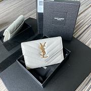 YSL | Small Envelope Wallet White in Grain - 414404 - 13.5 x 9.5 x 3 cm - 1