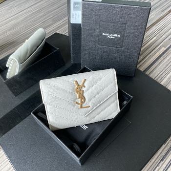 YSL | Small Envelope Wallet White in Grain - 414404 - 13.5 x 9.5 x 3 cm