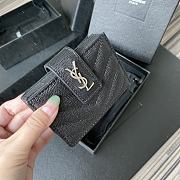 YSL | Card Case Silver In Grain - 607907 - 10 x 8 x 3 cm - 6