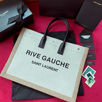 YSL | Rive Gauche Tote Bag White Linen - 499290 - 48 × 36 × 16 cm