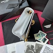 YSL | Kate Medium Bag With Tassel In Grain Silver - 326076 - 24x14.5x5cm - 6