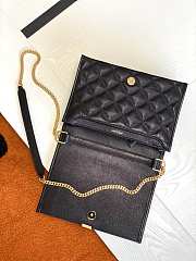 YSL | Becky Black Chain Wallet In Lambskin - 585031 - 22.5 x 14.5 x 5 cm - 2