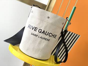 YSL | Rive Gauche Bucket Bag In Linen - 669299 - 22cm