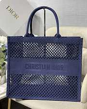 DIOR | Mesh Book Tote Bag Blue - 41.5 cm x 35 cm x 18 cm - 1