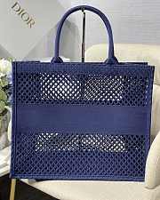 DIOR | Mesh Book Tote Bag Blue - 41.5 cm x 35 cm x 18 cm - 4