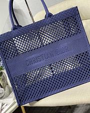 DIOR | Mesh Book Tote Bag Blue - 41.5 cm x 35 cm x 18 cm - 6