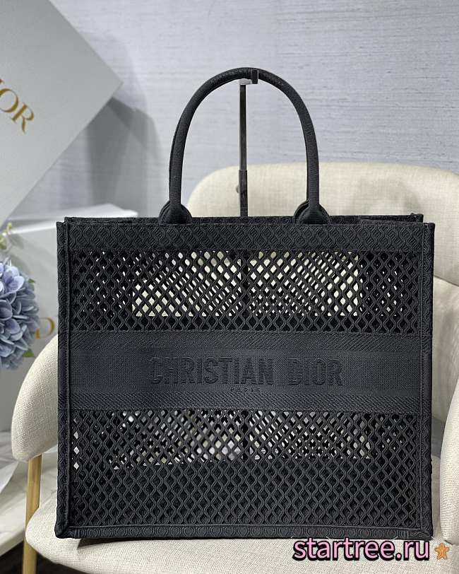 DIOR | Mesh Book Tote Bag Black - 41.5 cm x 35 cm x 18 cm - 1