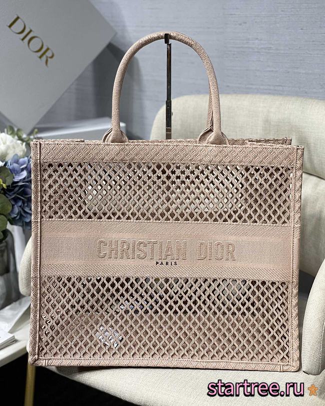 DIOR | Mesh Book Tote Bag Pink - 41.5 cm x 35 cm x 18 cm - 1