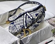 DIOR | Saddle Bag Blue Toile de Jouy Embroidery - M0446C - 25.5 x 20 x 6.5 cm - 6