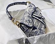 DIOR | Saddle Bag Blue Toile de Jouy Embroidery - M0446C - 25.5 x 20 x 6.5 cm - 5