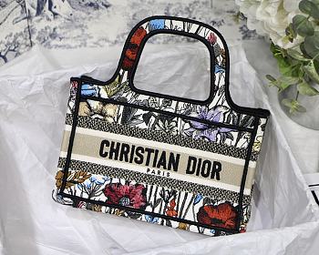 DIOR | Mini Book Tote  Multicolor Mille Fleurs Embroidery - S5475 - 23x17x7cm