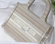 DIOR | Mini Book Tote Multicolor Striped Embroidery - S5475 - 23x17x7cm - 6