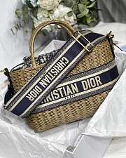 DIOR | Wicker Basket Bag Blue - M7601C - 28 x 21 x 12 cm - 1