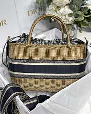 DIOR | Wicker Basket Bag Blue - M7601C - 28 x 21 x 12 cm - 4