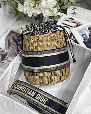 DIOR | WICKER BUCKET BAG Blue - M7600C - 17x19cm - 5