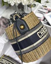 DIOR | WICKER BUCKET BAG Blue - M7600C - 17x19cm - 2