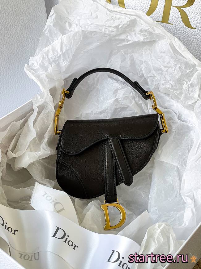 DIOR | Micro Saddle Black Bag - S5662C - 12 x 7.5 x 5 cm - 1