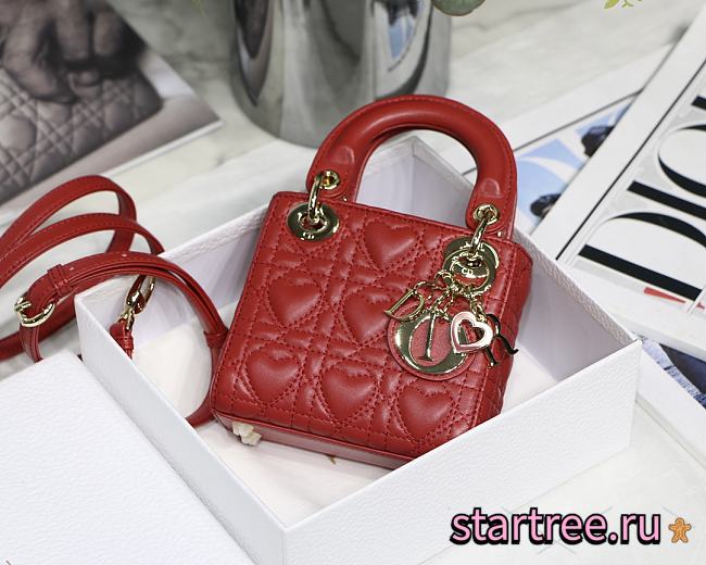 DIOR | Micro Dioramour lady Red Bag - S0856O - 12 x 10 x 5 cm - 1