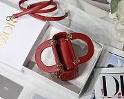 DIOR | Micro Dioramour lady Red Bag - S0856O - 12 x 10 x 5 cm - 4