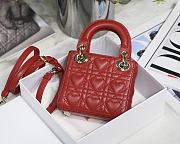 DIOR | Micro Dioramour lady Red Bag - S0856O - 12 x 10 x 5 cm - 6