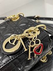 DIOR | Micro Dioramour lady Black Bag - S0856O - 12 x 10 x 5 cm - 4