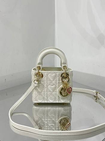DIOR | Micro Dioramour lady White Bag - S0856O - 12 x 10 x 5 cm