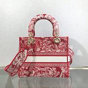Dior Medium Lady D-Lite Bag Raspberry - 24 x 20 x 11 cm - 2