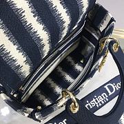 DIOR Medium Lady D-Lite Bag Blue/White D-Stripes - M0565 - 24 x 20 x 11 cm - 2