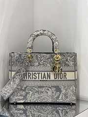 DIOR | Lady D-Lite Gray Toile Bag - M0566O - 32 x 25 x 11 cm - 1