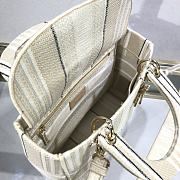 Dior Medium Lady D-Lite Bag Gray D-Stripes - 24 x 20 x 11 cm - 3